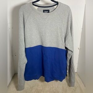 Illustrated Example Made in Canada Grey Blue Colorblock Crewneck Sweater XXL